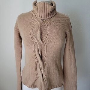 Garnet Hill Beige Cowl Neck Sweater